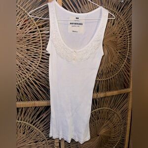 POOF Existence White Lace-Trim Tank Top